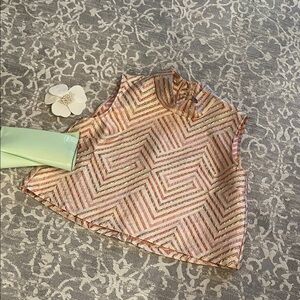 Chic Pink and Gold Sleeveless Top